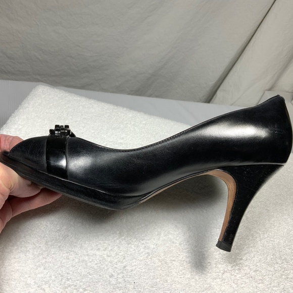 Cole Haan Black Open Toe Heels - 9.5 - Picture 5 of 11